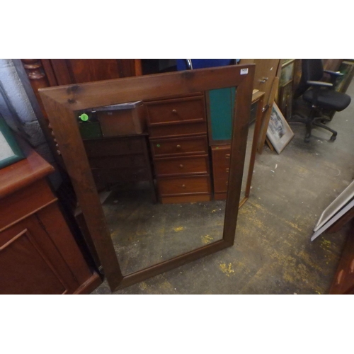 1455 - CHUNKY WOOD FRAME MIRROR