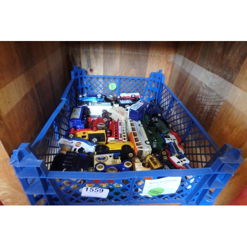 1559 - CRATE OF COLLECTABLE CARS