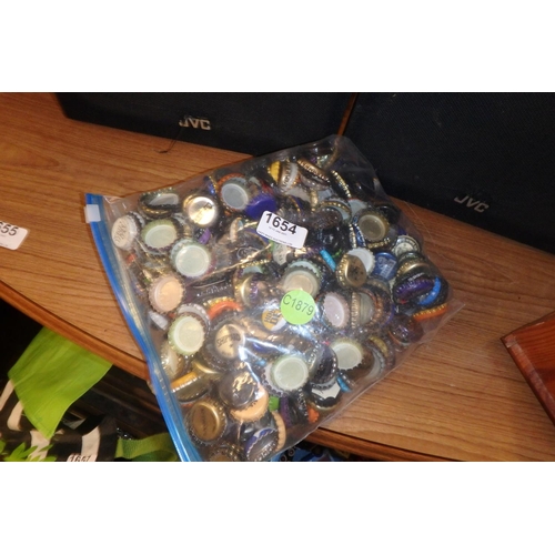 1654 - BAG OF BOTTLE CAPS FOR CRAFTING