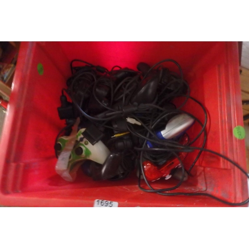 1695 - BOX OF GAMING ACCESSORIES