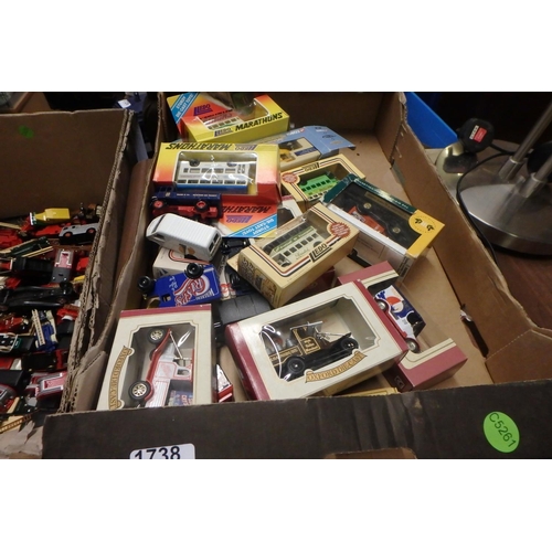 1738 - BOXOF COLLECTABLE VEHICLES - SOME BOXED