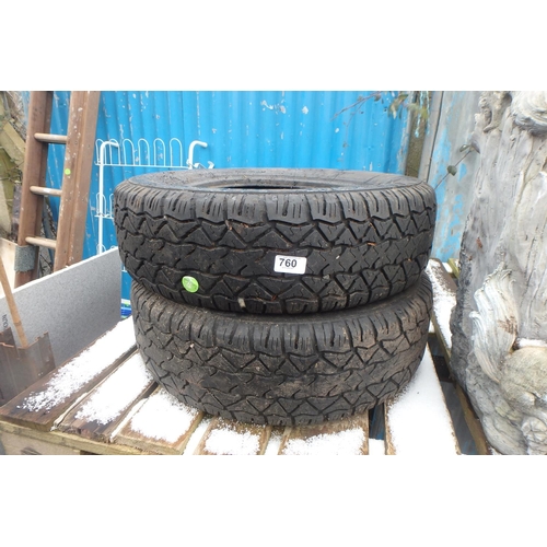 760 - 2 TYRES- 365MM RIMS