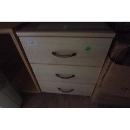 1135 - 2 BEDSIDE DRAWER UNITS- 1 W NO DRAWERS