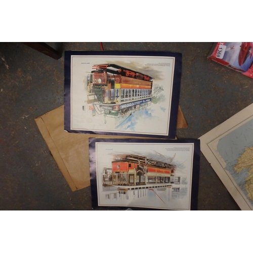 1367 - 2 TRAM PRINTS NO765 AND NO102 BY GEOFF NUTKINS