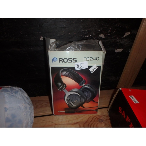 85 - BOXED VINTAGR ROSS HEADPHONES