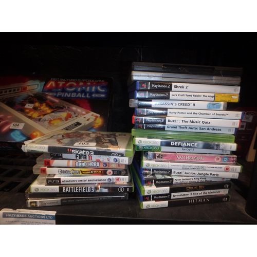 103 - BUNDLE OF VARIOUS CONSOLE GAMES & CASES