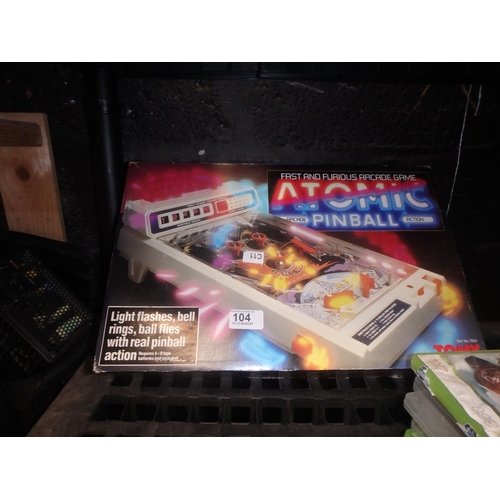 104 - BOXED ATOMIC PINBALL MACHINE