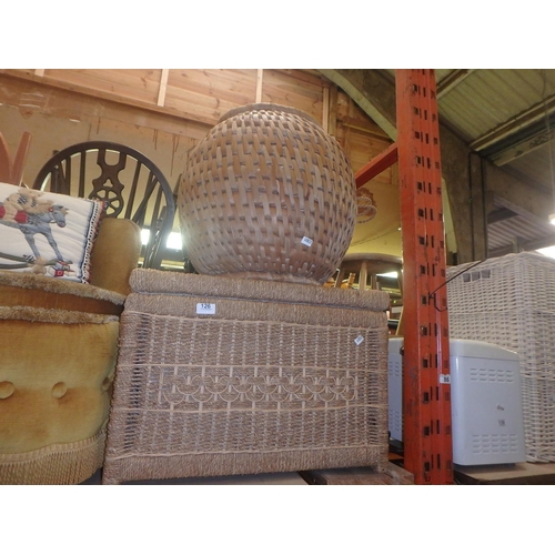 126 - RATTAN BLANKET BOX & LAUNDRY BASKET