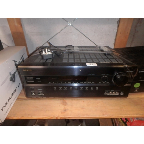 51 - ONKYO AV RECIEVER W/REMOTE