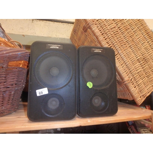 69 - PAIR OF SHARP 2-WAY SPEAKERS