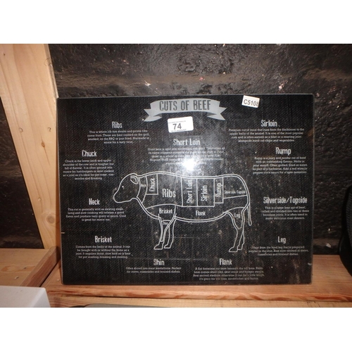 74 - CUTS OF BEEF CHOPPING BOARD