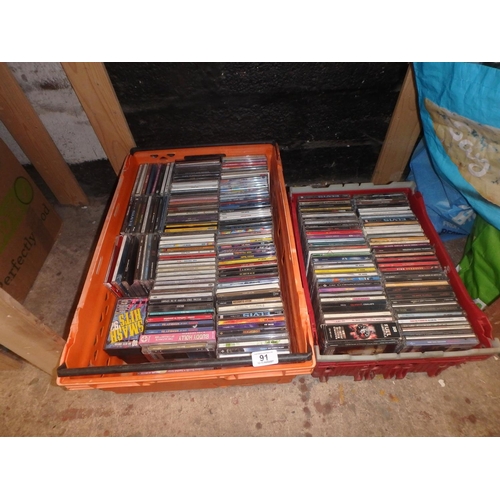 91 - 2 CRATES OF CD'S & CASES