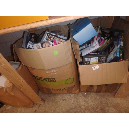 92 - 2 BOXES OF DVD'S & CASES