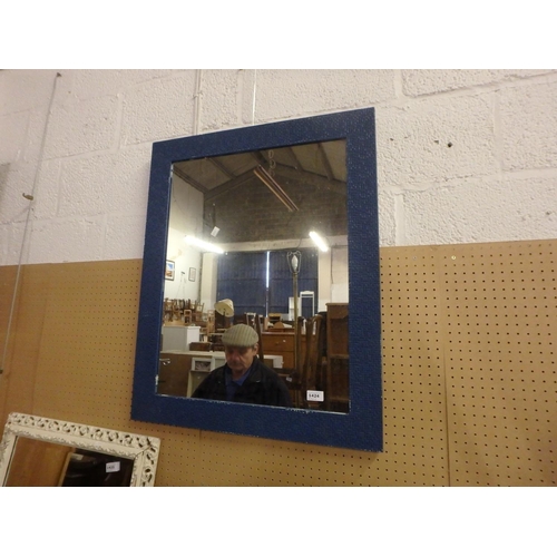 1424 - LARGE BLUE FRAMED MIRROR