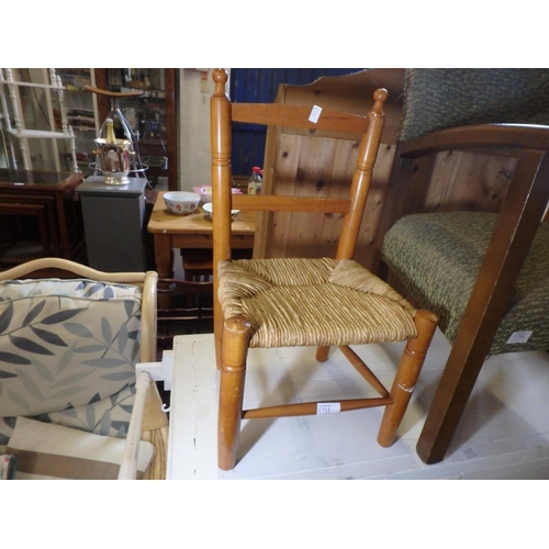 1715 - CHILDS PINE AND RUSH CHAIR