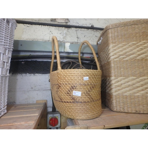 59 - RUSH SHOPPING BASKET AND HANGING BASKET