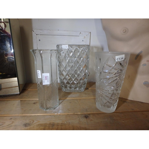 301 - 3 GLASS VASES