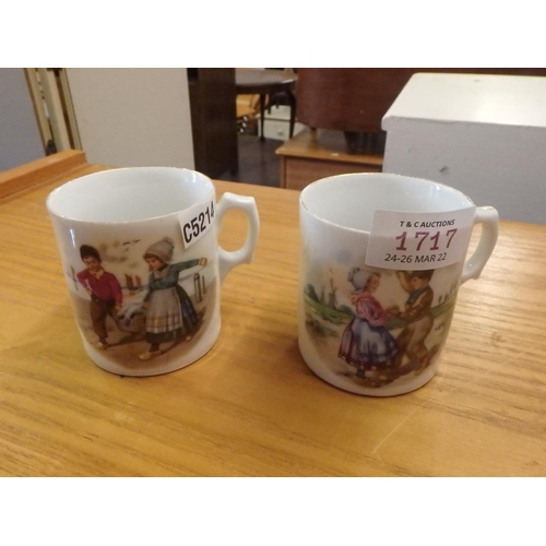 1717 - 2 SMALL CHINA COFFEE MUGS