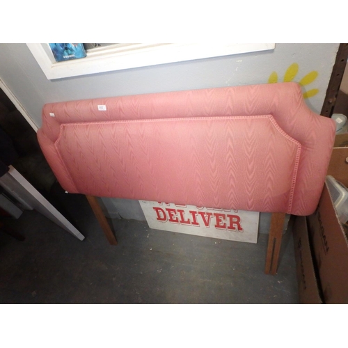 653 - PINK DOUBLE BED PADDED HEADBOARD