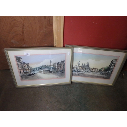 1522 - 2 FRAMED PRINTS OF VENICE