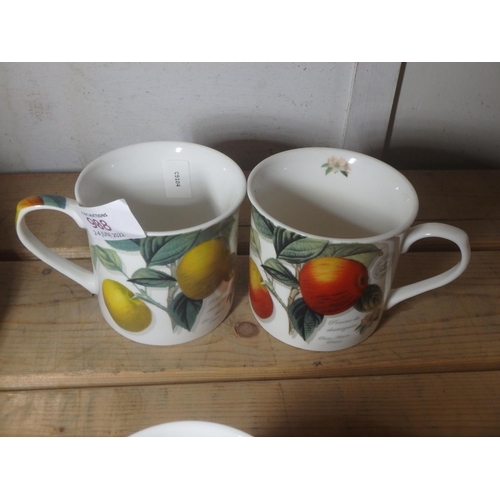 908 - ROYAL BOTANIC FINE CHINA MUGS X 2 
KEW GARDEN DESIGN