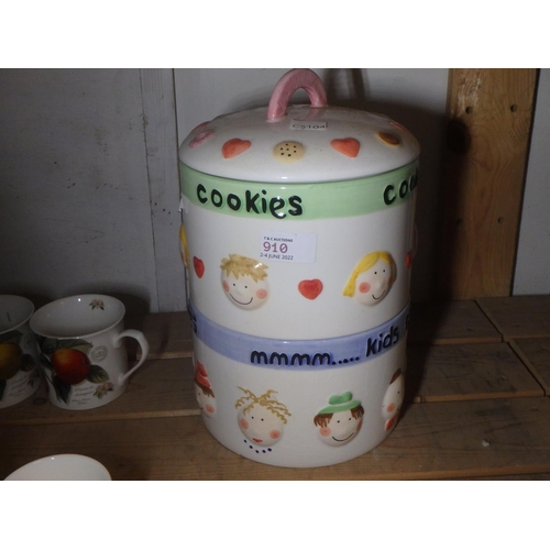 910 - LARGE COOKIE JAR