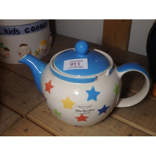 911 - WHITTARD OF CHELSEA HAND PAINTED TEAPOT