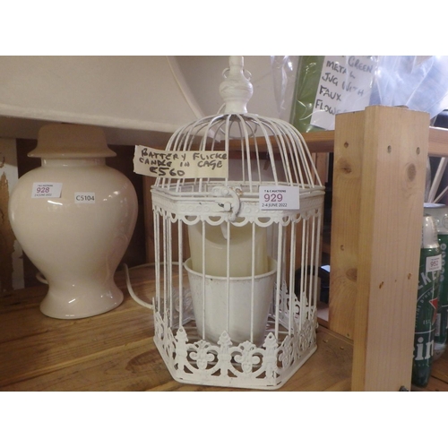 929 - FACTORY FLICKER CANDLE IN CAGE