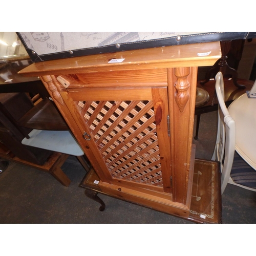 980 - PINE LATTICE-DOOR CABINET