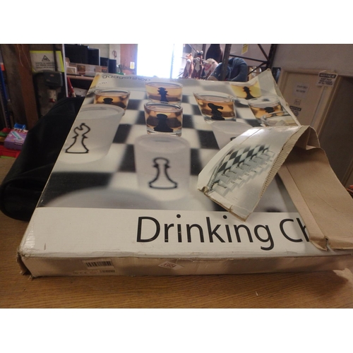 1924 - LARGE DRINKING CHESS GAME BOXED