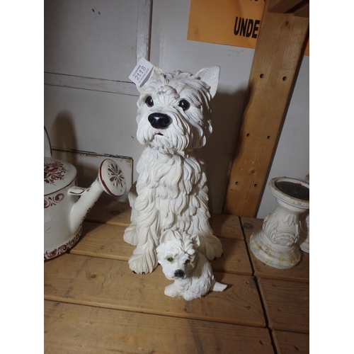 2118 - TWO TERRIER DOG ORNAMENTS