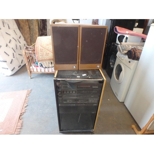 2373 - SONY STEREO SYSTEM WITH CABINET AND SPEAKERS