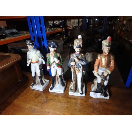 1799 - FOUR CERAMIC FIGURINES OF HISTORIC FRENCH MILITARY