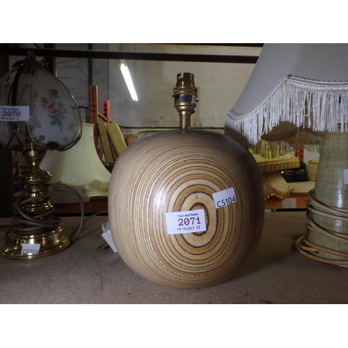 2071 - WOODEN ORB TABLE LAMP