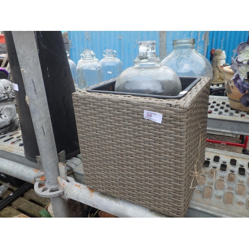 98 - BASKET PLANTPOT AND CONTENTS