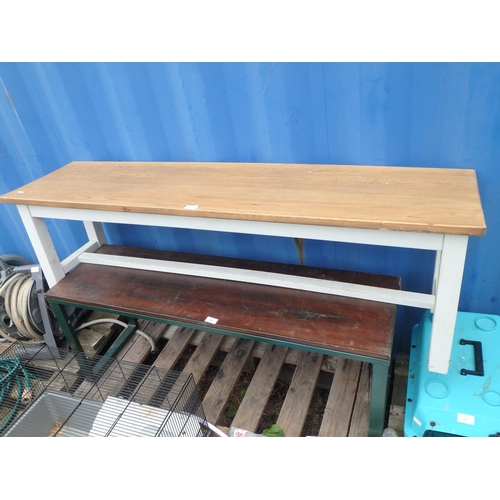 140 - LARGE WOODEN BENCH