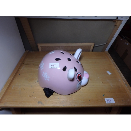 647 - CHILDS PINK CAT HELMET