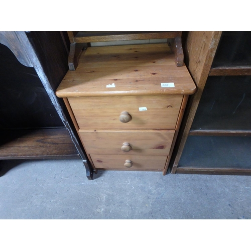 660 - 3 DRAWER PINE UNIT