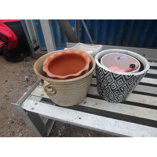 38 - COLLECTION OF CERAMIC PLANT POTS