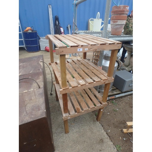 42 - 3 WOODEN PLANT STANDS