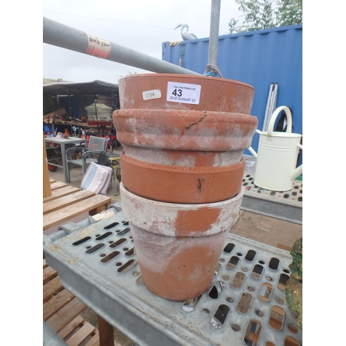 43 - 4 TERRACOTTA PLANT POTS