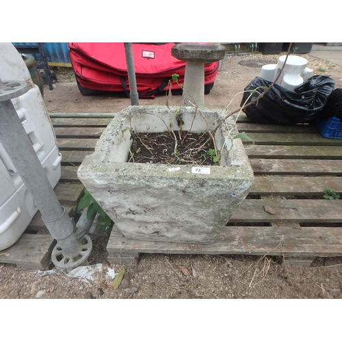 72 - LARGE CONCRETE PLANT POT WITH VEGETATION