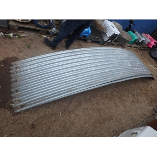 92 - 3 LARGE GALVANISED ARCHED ROOFING PANELS