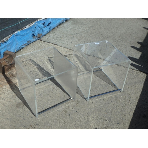 172 - 2 ACRYLIC SIDE TABLES