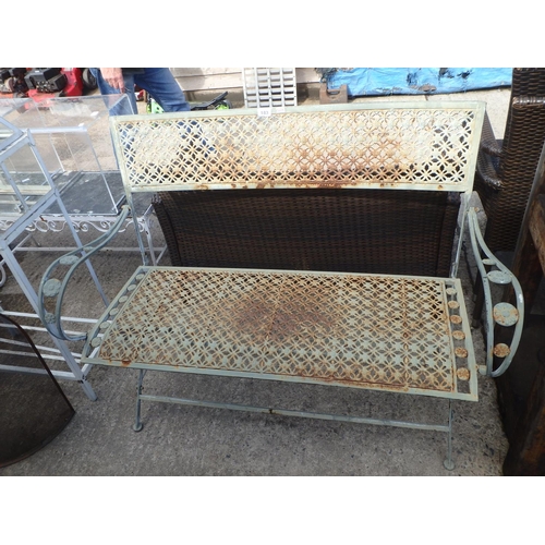 183 - CAST IRON FOLDING GARDEN BENCH