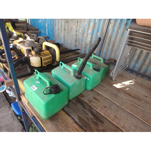 210 - 4 UNLEADED PETROL CANS