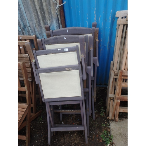 225 - 3 WOODEN PATIO CHAIRS