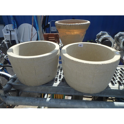 68 - PAIR NEW PLANTERS