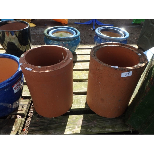 77 - 2 TERRACOTTA UNDERGROUND DRAINAGE PIPES