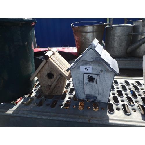 82 - 2 SMALL WOODEN BIRD HOUSES